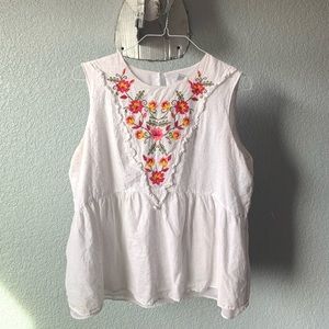 Time And Tru Peasant Top Sleeveless